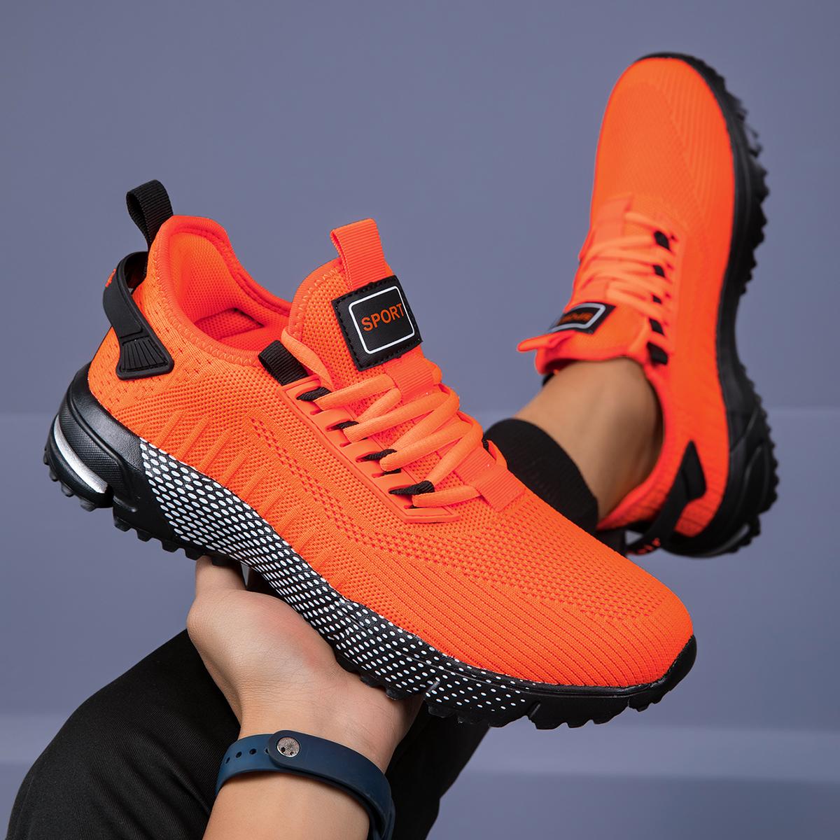 

YRZL Men s Sneakers Breathable Mesh Men Casual Shoes Outdoor Non-Slip Big Size Sports Walking Lightweight Male Tennis Shoes 40 оранжевый