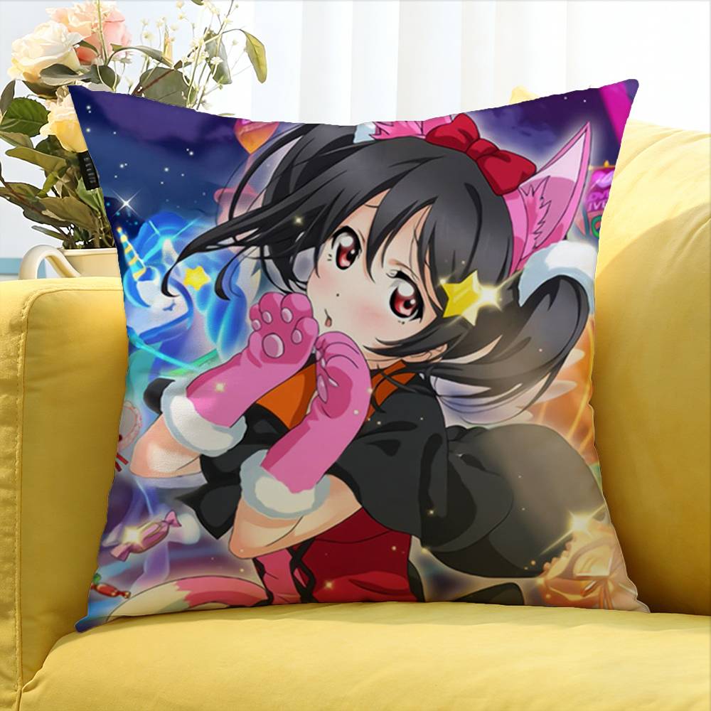 Yazawa Nico Love Live Anime Girl Various Sizes Square Pillow Case For Car Home Bedchamber Decor
