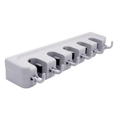 CT SEDA Wall-Mounted Mop & Broom Holder Rack (5 Hooks, 6 Slots)