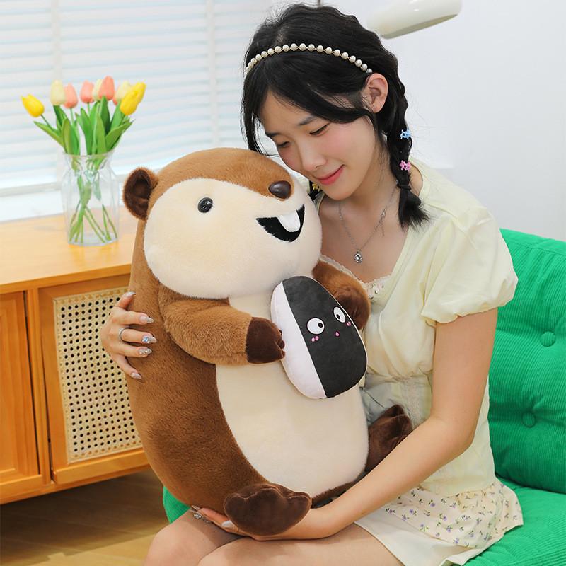 Kids Marmots Friendly Plush Animal Pillow Room Decor For Birthday Gift And Play