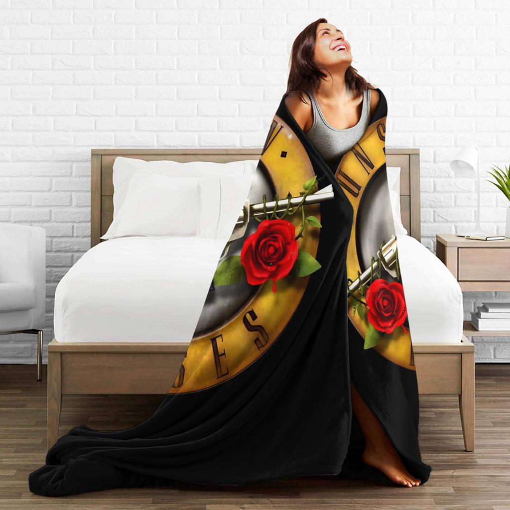 Guns N Roses Band  Blanket  Soft Warm Street Trend Plush Throw Blanket For Living Room Decorative Flannel Bedspread Bed Cover