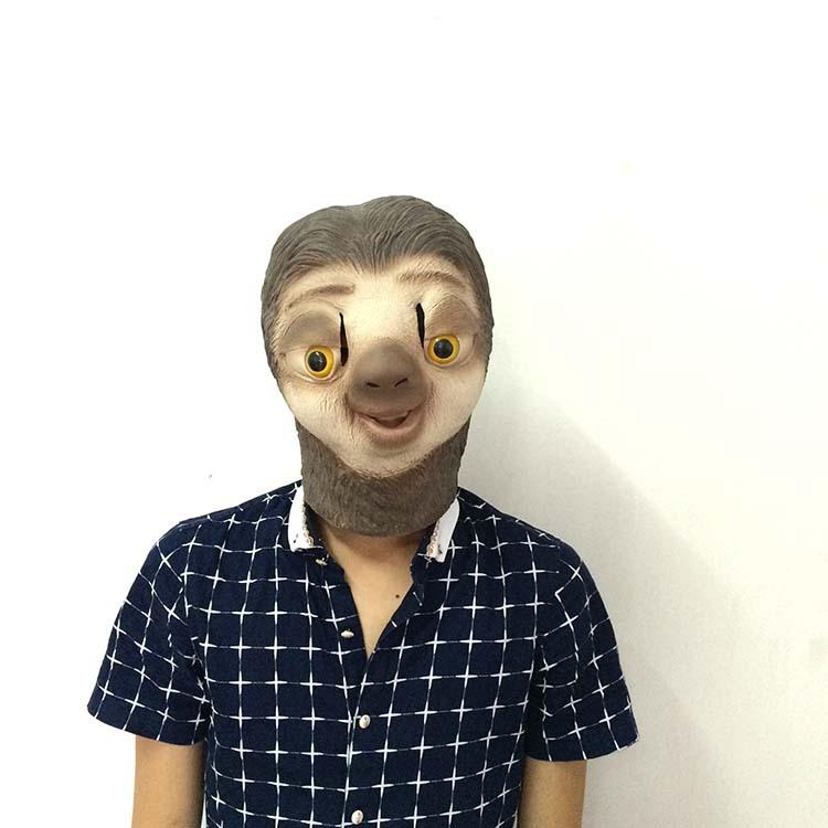 Halloween Mask Sloth Mask Latex Animal Headgear Lightning Sloth Masquerade Festival Performance Props