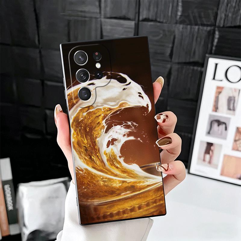 Funny Beer Bubble Summer Soft Phone Case for Samsung Galaxy S26 S25 Edge S24 Ultra S23 Plus S22 S21 FE S20 Black Cover Back Shel
