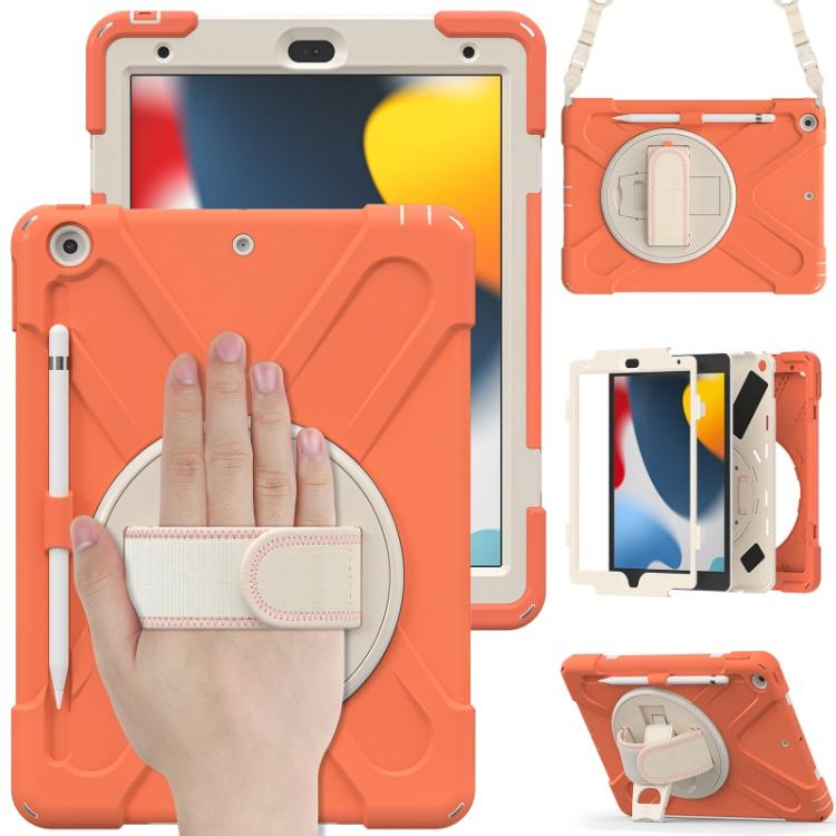 Custom 3-in-1 Protective Tablet Case for iPad 9th 8th 10.2 Inch Shockproof with Wrist Strap and Pencil Holder