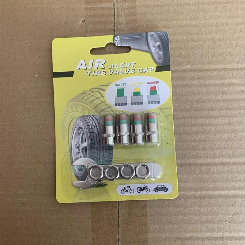 NEW 4pcs Car Tire Pressure Indicator Gauge Alert Monitoring Valve Cap Sensor External Detection