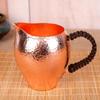 Vintage Kaffeetasse Reines Kupferbecher, Unregelmäßige Form Geflochtener Griff 280 ml Frühstückstasse, Handgefertigter Teetumbler Trinkgeschirr Tischgeschirr