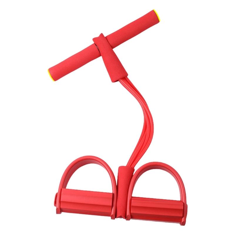 Multifunctional Tension Rope 4 Tube Design Gym Accessory Pedals Ankle Pullers for Training Leg Pulls Yoga Stretching