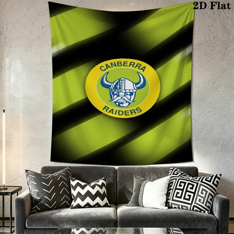 Canberra Raiders Wall Tapestry Aesthetic Wall Hanging Printed Fabric Blanket Decorative Tapestries for Bedroom Living Room Home Decor