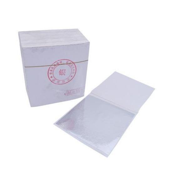 Papel de folha de ouro e prata imitação embalado individualmente para artesanato de resina epóxi faça você mesmo, papel de folha para fabricação de joias de unhas