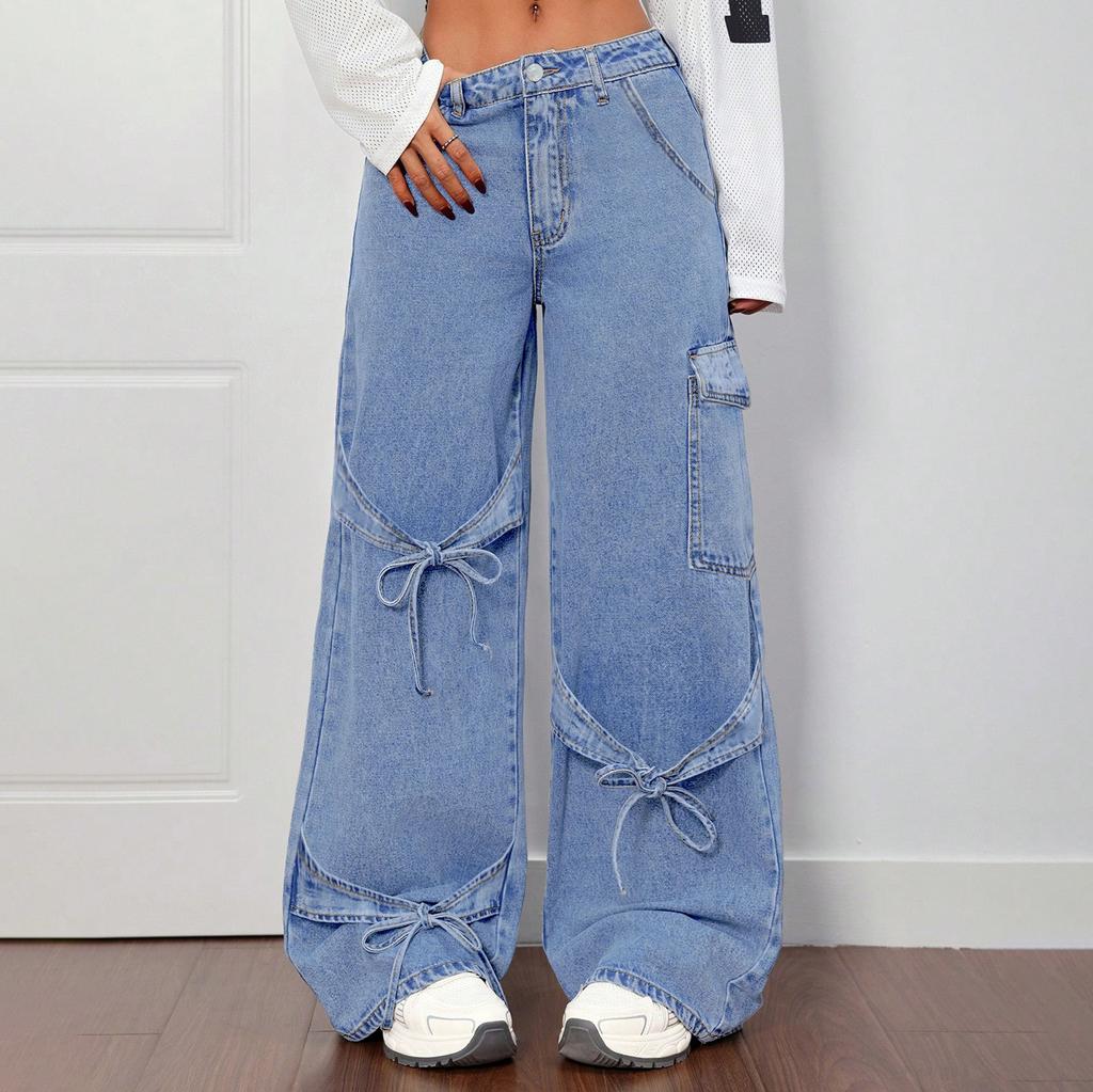 Ladies' Retro Straight Leg High Waisted Jeans