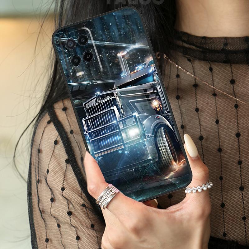 Cool Heavy Truck Car Case For Oppo A78 A98 A18 A38 A58 A60 A80 A40 A96 A76 A16 A94 A74 A54 A15 A17 A57 A77 A5 Pro