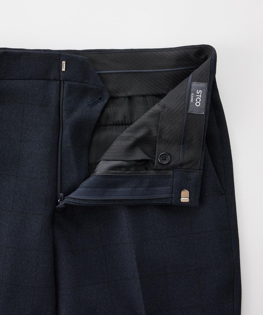 STCO Easy Care Two-Tone Formal Pants_Navy Check (Classic Fit)_Sslvc53Ccn