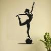1pc Metal Ballerina Wall Sculpture, Elegant Iron Ballet Dancer Pointe Shoe Pose, Vertical Mount Dance Decor for Home, Wedding Gift for Dancers Women