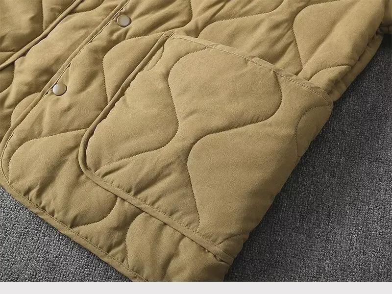 2024 Retro Quilted Thick Cotton Coat for Men - Trendy, Warm, All-Match Autumn/Winter Jacket