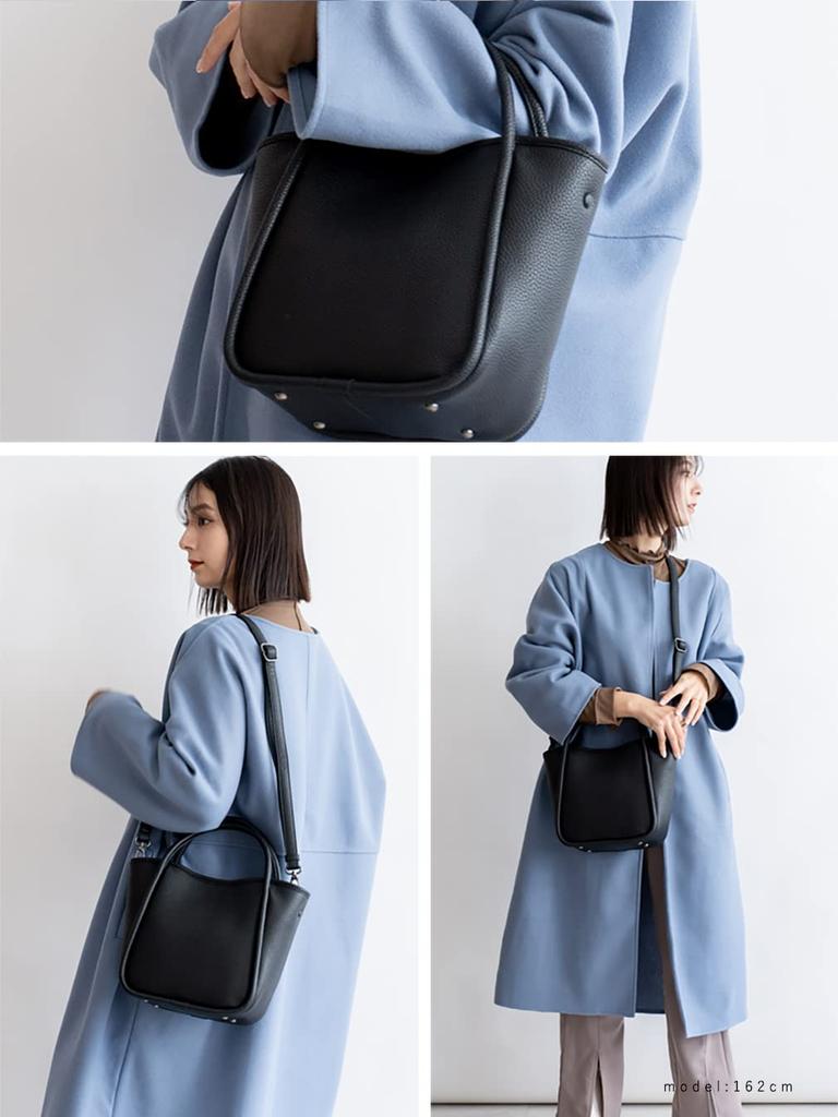 Vita Felice Paspelierung 2-Wege Mini Tragetasche für Damen [VITAFELICE] inb-10044p (Schwarz)