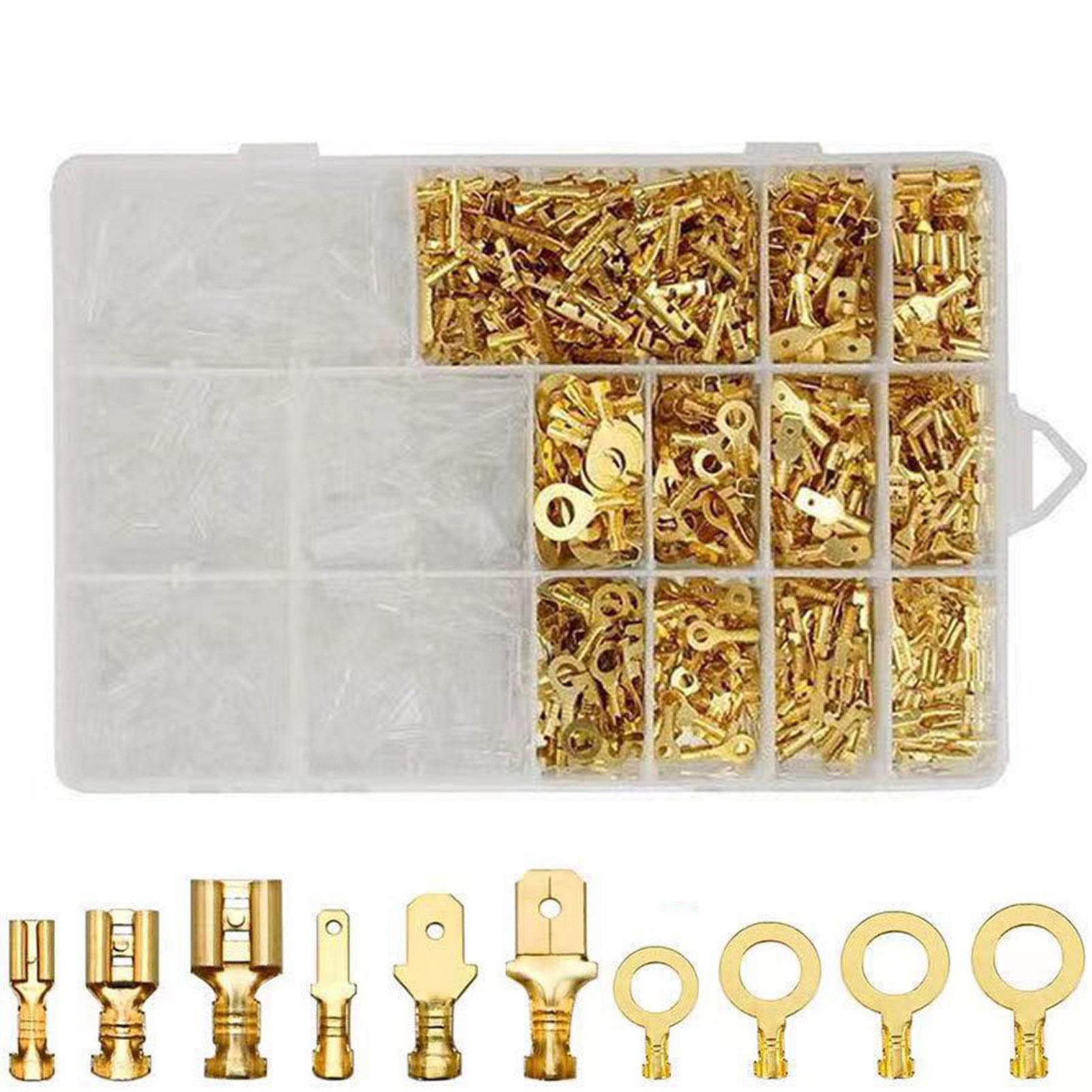 

Набір швидкознімних обтискних клем 1000 шт. 2.8 4.8 6.3 мм Латунні ізольовані обтискні клеми з гільзою Набір для промисловості 1000 шт.