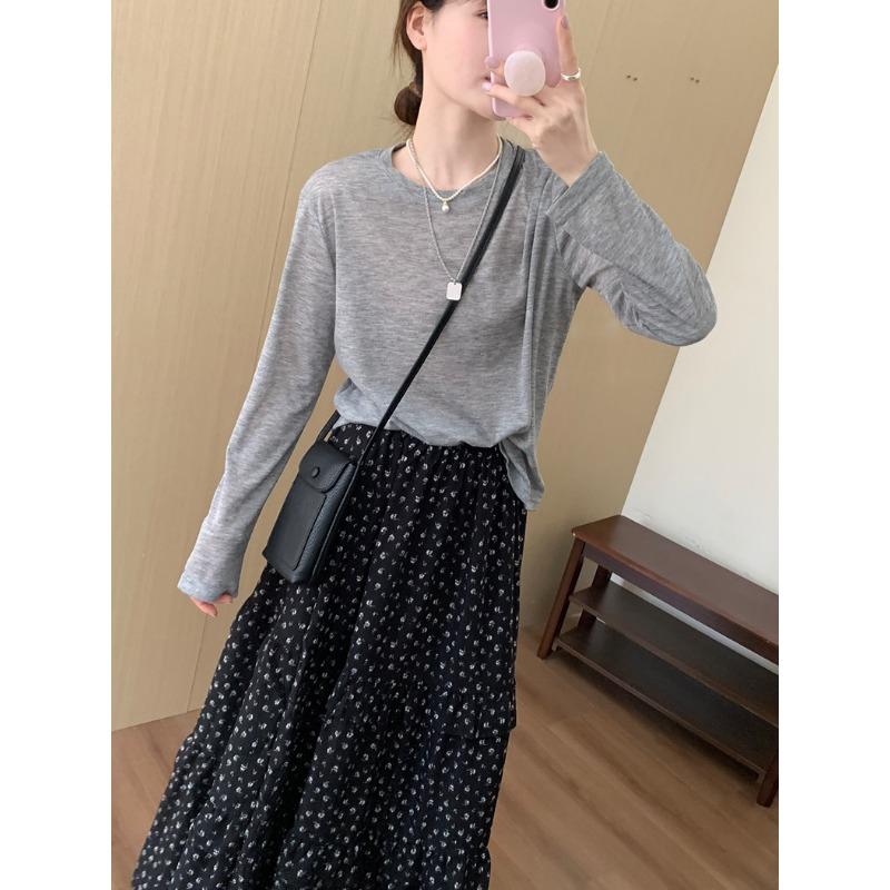 Micro-transparent Sun Protection Blouse for Women Spring and Summer Thin Versatile Loose and Slim T-shirt Top
