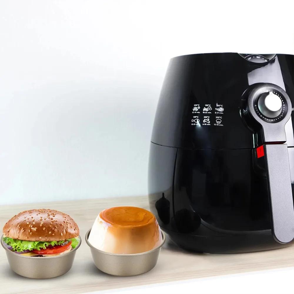 4 Inches Carbon Steel Metal Cheese Pan Cake Mold Air Fryer Mini Round Bread Mould Tart Holder Pudding Jelly DIY Bakery