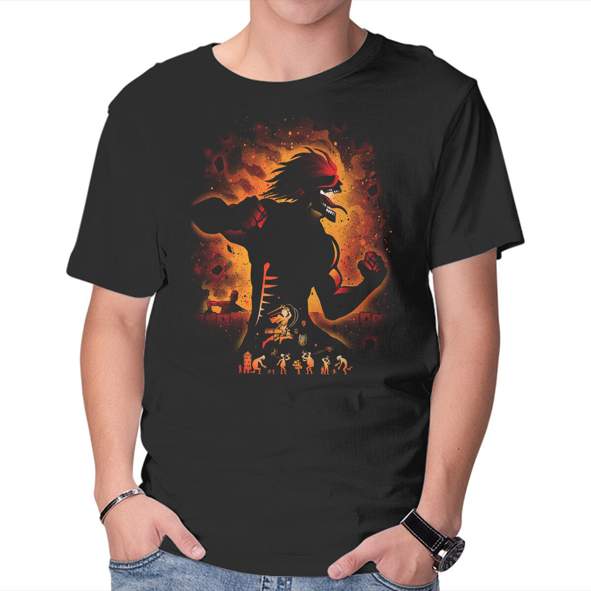 Unisex Crew Neck T-Shirt Attack Titan Graphic Short Sleeve Casual Tee XXXL