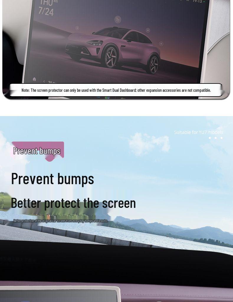 Silicone Bezel Cover for Xiaomi YU7 Screen Protector & Car Interior Accessories