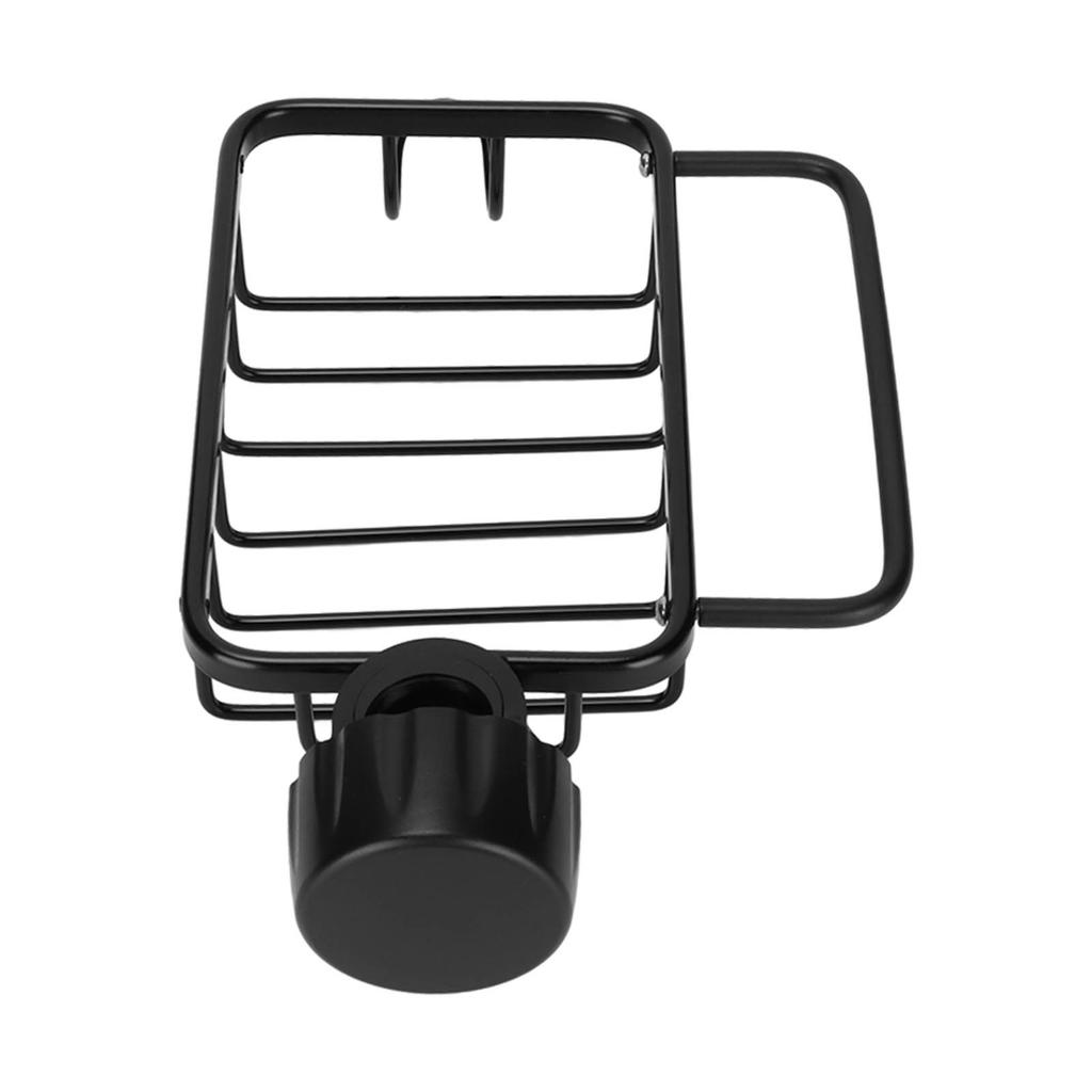 Kitchen Faucet Storage Rack Faucet Sponge Holder Hanging Drain Rack with Towel Shelf for Kitchen Sink Black