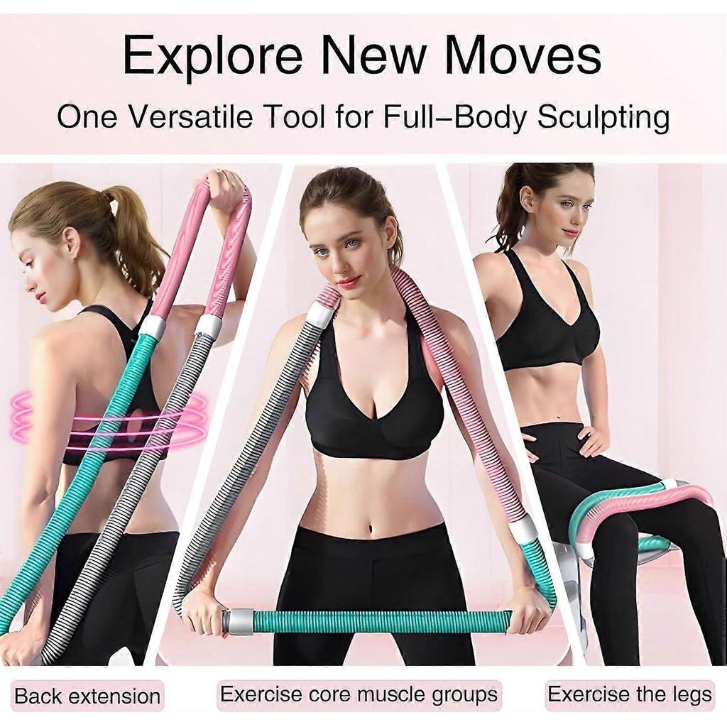 Weighted Soft Spring Hula Hoop for Adults (3lb) Foldable, Portable Fitness Hoop for Weight Loss, Waist-Friendly & Upgraded Closed Silent Design for H
