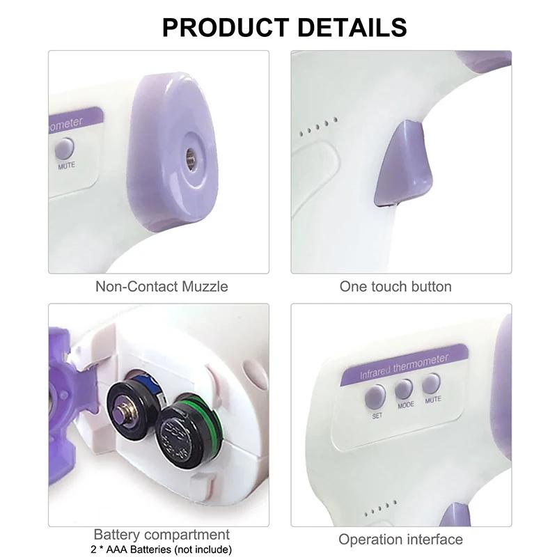 Digitales Thermometer Haushaltstemperaturmessung Medizinisch Berührungslos Infrarot Laser Temperaturpistole Tester-50- 500