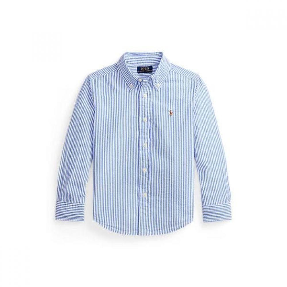 Polo Ralph Lauren Boys 2 7 Years Stripe Cotton Seersucker Shirt Cwpowovb6820687400 2