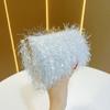 New Fashion Feather Evening Bag for Women,Elegant Shoulder Crossbody Clutch,Mini Phone Bag Makeup Bag