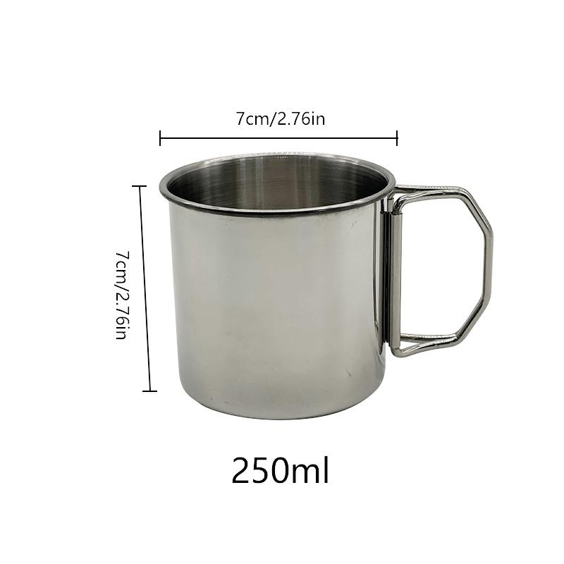 

1PC Портативна чашка для кави Чашка для води Чашка Чашка з карабіна з нержавіючої сталі Відкритий посуд для води 250ML