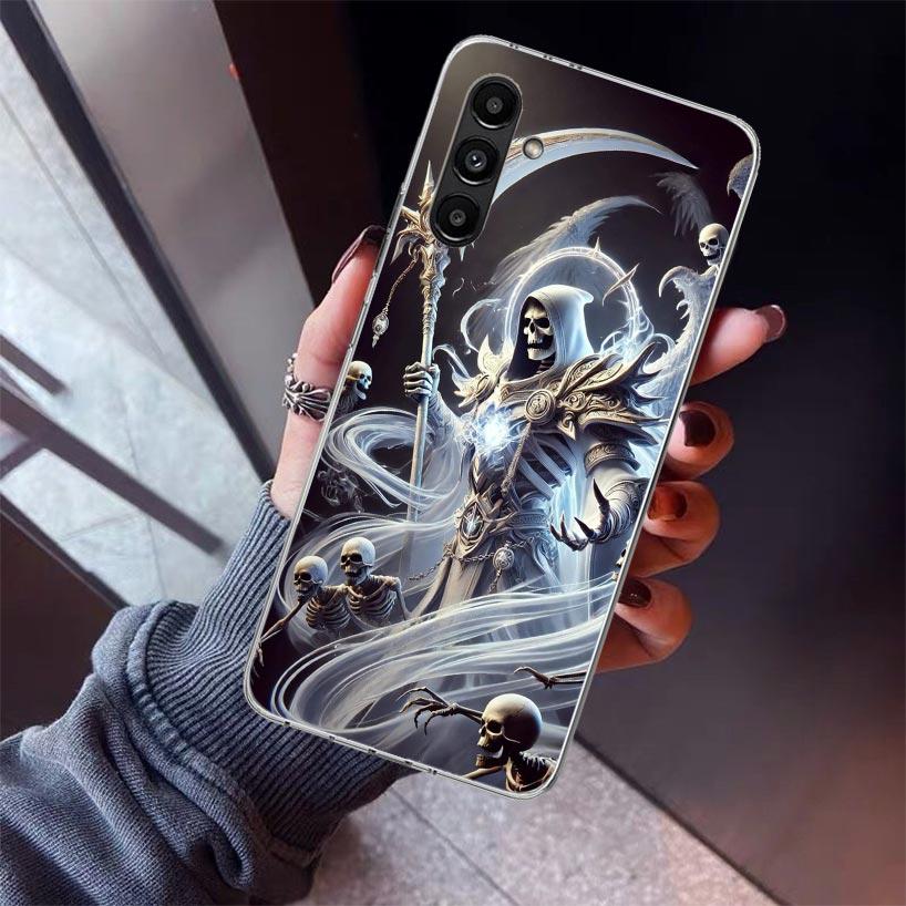 Death Grim Reaper Skull Scythe Phone Case For Samsung Galaxy A17 A16 A15 A14 A13 A57 A56 A55 A54 A53 A37 A36 A35 A34 A33 A26 A25