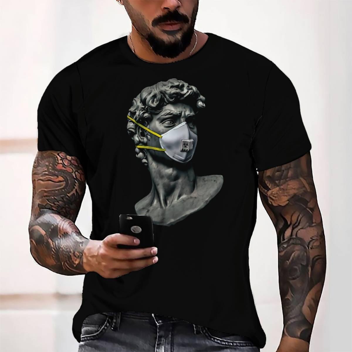 

Summer New Casual Men s T-shirt Short Sleeved 3D Printed Loose T-shirt 6XL