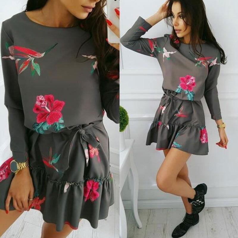 Premium Quality Fashion Women Long Sleeve Bodycon Casual Party Evening Mini Dress