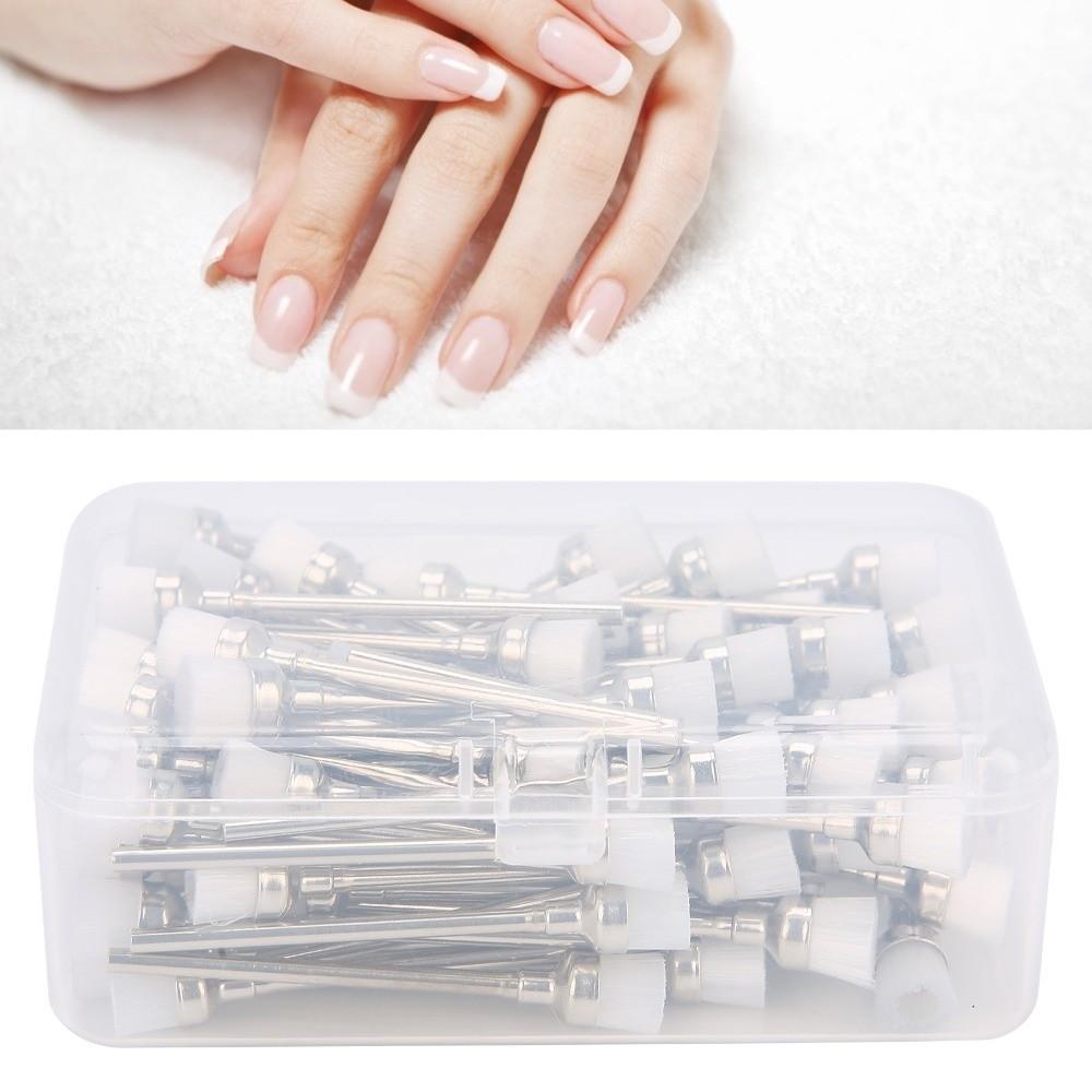 100pcs Stainless Steel Stainless Steel Nail Dust Cleaner Brush  For Salon Use