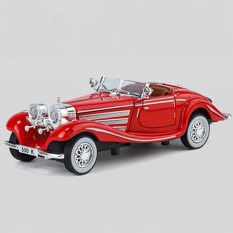 

1:32 Mercedes Benz 500K Double Door Convertible Roadster Diecast Model Alloy Metal Car Collections Hobby Decorations Gift Friend красный