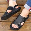 Sandals Men's Casual Shoes Non-slip Soft-soled Beach Shoes Leather Summer Breathable Two Wear Outside All Matching Slippers