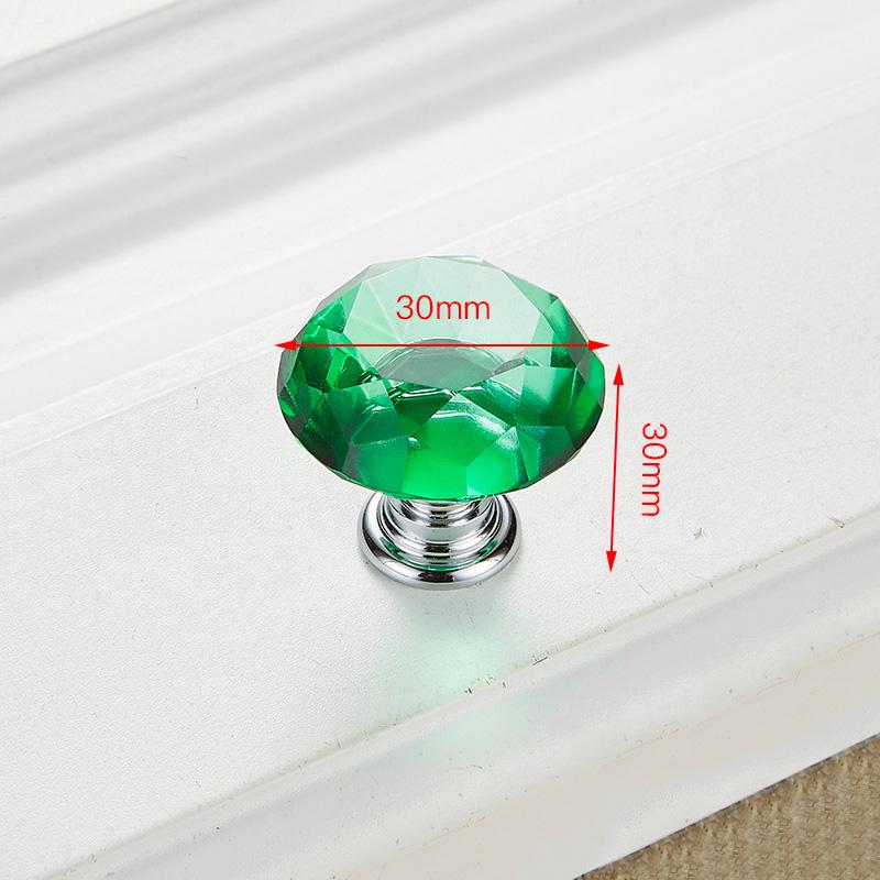 KAK 30mm 5pcs Diamond Shape Crystal Glass Knobs Cupboard Pulls Drawer Knobs Kitchen Cabinet Handles Furniture Handle Hardware