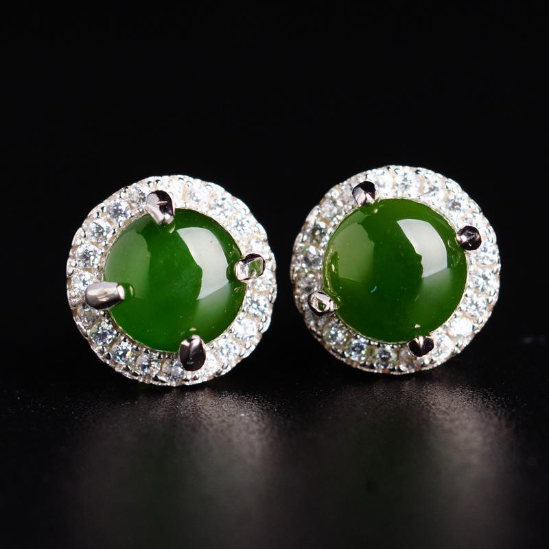 

Серьги-пусеты из хетянского нефрита в форме яйца из яшмы из стерлингового серебра 925 пробы с сертификатом – Древний стиль для женщин Sterling Silver