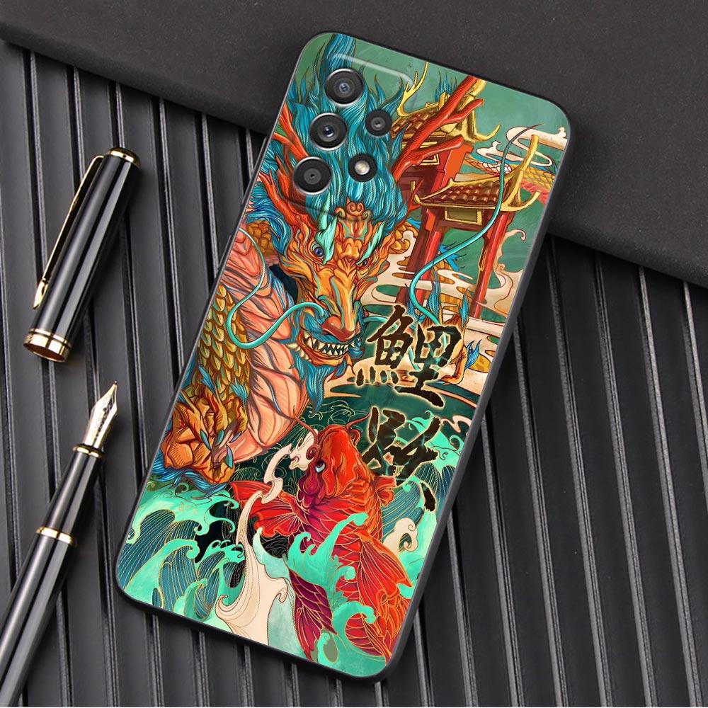 Japanese Wave Dragon Anime Phone Case For Samsung Galaxy A57 A56 A37 A55 A36 A26 A54 A52 A35 A34 A25 A17 A16 A15 A07 Soft Cover