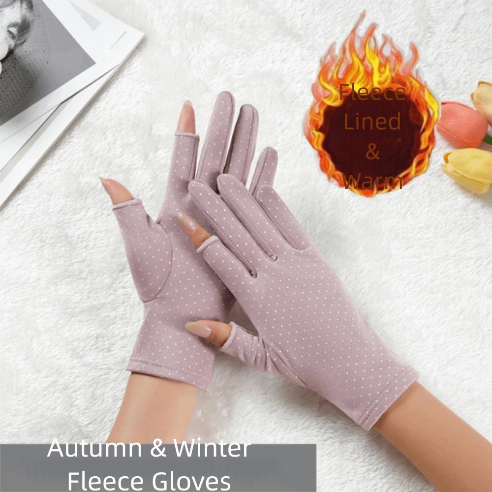 Lining Fleece Women's Winter Gloves Warm Driving Gloves Fashion Velvet  Mittens  Running