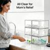 Small Clear Stackable Storage Drawers,Acrylic Bathroom Makeup Organizer,Plastic Storage Bins For Vanity,Undersink,Kitchen,Pantry