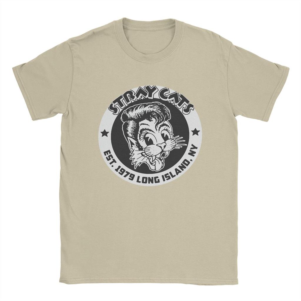 Awesome Stray Cats Band T-Shirt Men Crew Neck Pure Cotton T Shirts Short Sleeve Tee Shirt Summer Clothes