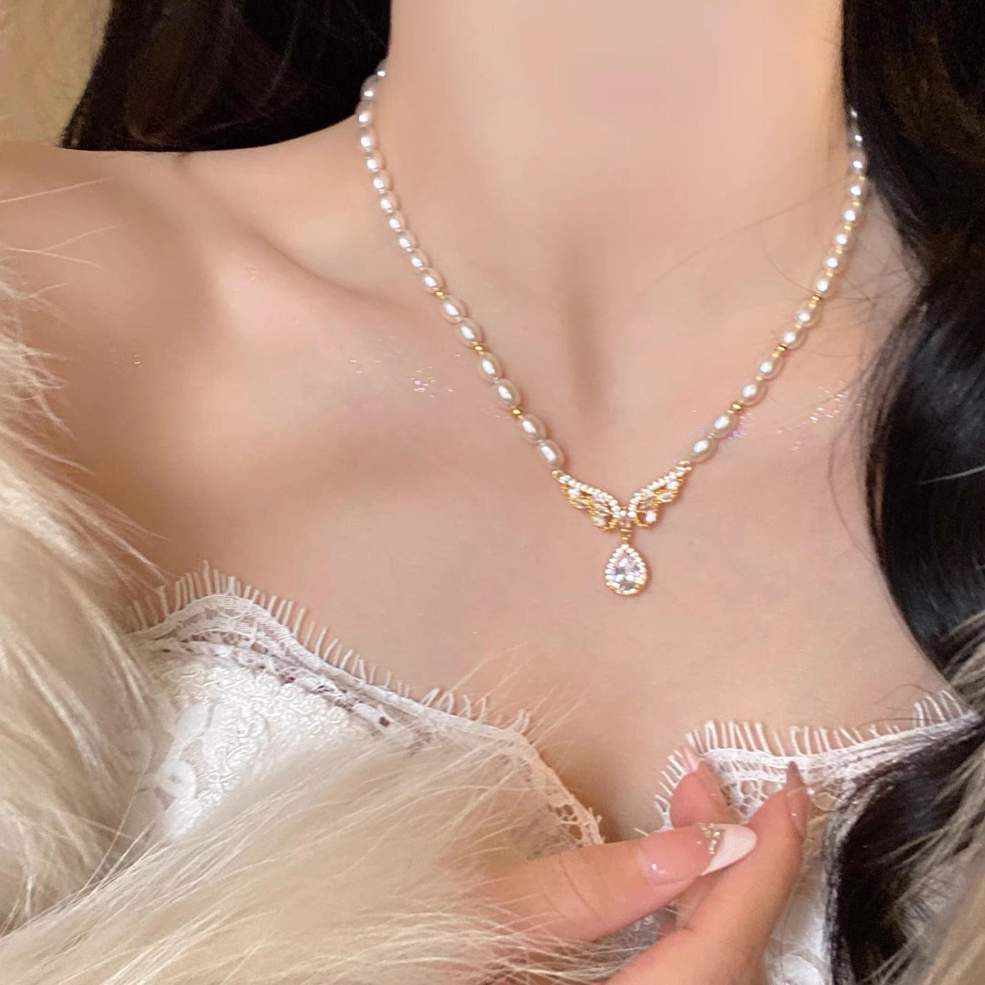 

Cz Teardrop Necklace Adjustable Adjustable Choker Necklace Butterfly Pendant Necklace Timeless For Date Evening Gown Wedding золотой