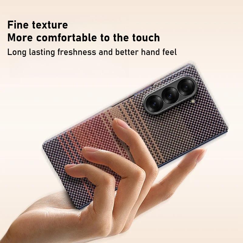 Custodie magnetiche invisibili in fibra di carbonio opaca di alta qualità per Samsung Galaxy Z Fold 7 6 Anti-caduta in fibra aramidica sottile Cover Protettiva
