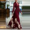 Abito a Maglia Lunga Patchwork Floreale Slim Fit Francese Gonna Maxi Stampata Versatile per Donna