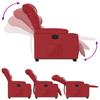 Recliner Chair with Lift Assist Red Artificial Leather