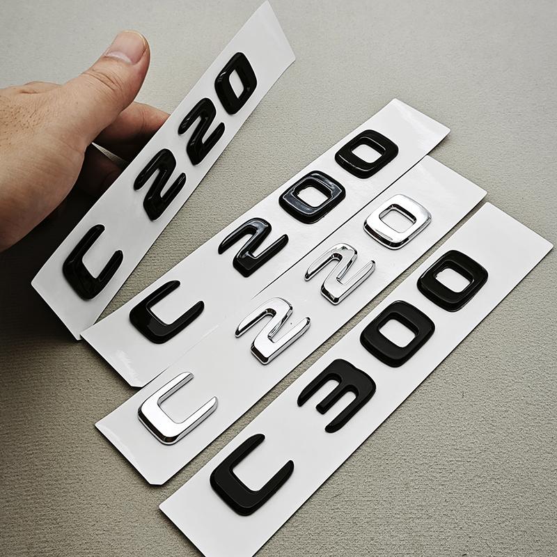 3D ABS Car Letters C200 C220 C250 C300 Logo Rear Trunk Badge Emblem Sticker For Mercedes Benz C Class W201 W202 W203 W204 W205
