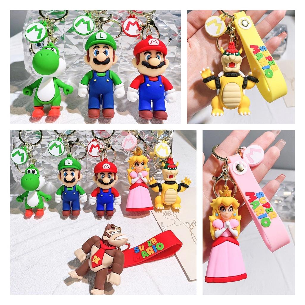 Cute Super Mario Keychain For Car And Bag Decorations Soft Pvc Material
