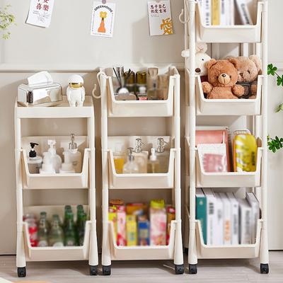 Libreria mobile multifunzionale con ruote, scaffale portaoggetti per soggiorno, studio, carrello, ripiani, organizer da tavolo