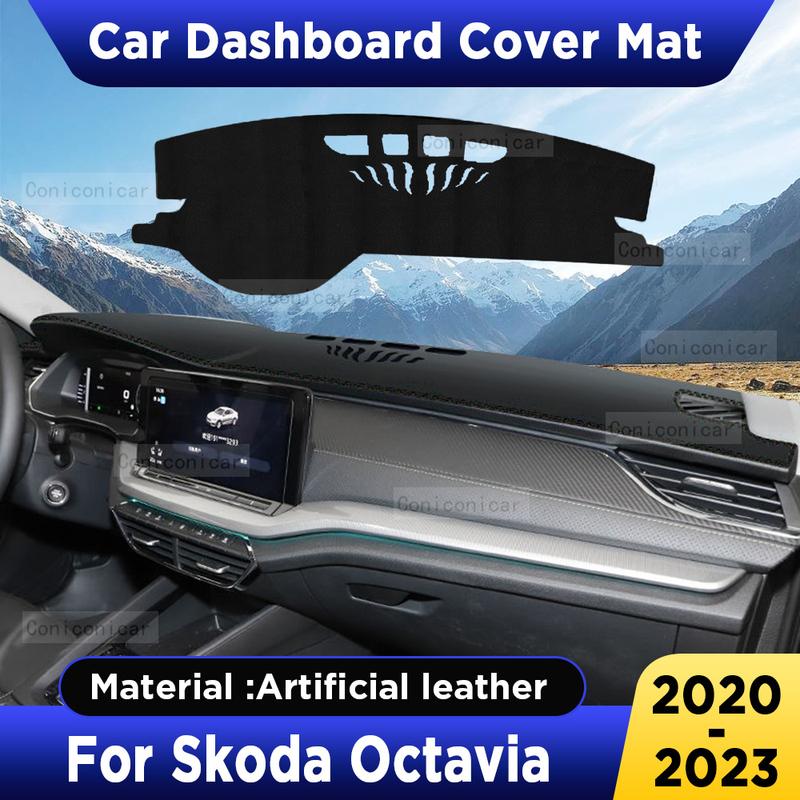 For Skoda Octavia - Car Dashboard Cover Mat Dash Board Sun Shade Anti-UV Pad Artificial Leather Sun-proof Accessories